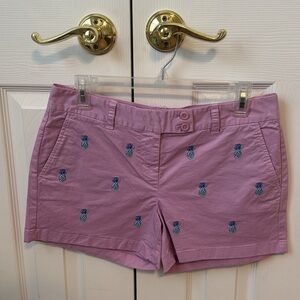 Pink Pineapple Embroidered Women Vineyard Vines Shorts